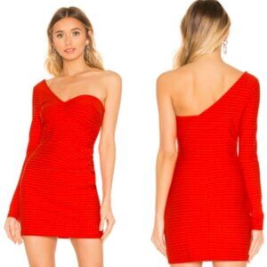 🦋 REVOLVE H:OURS Red Anabel Mini Dress One Shoulder